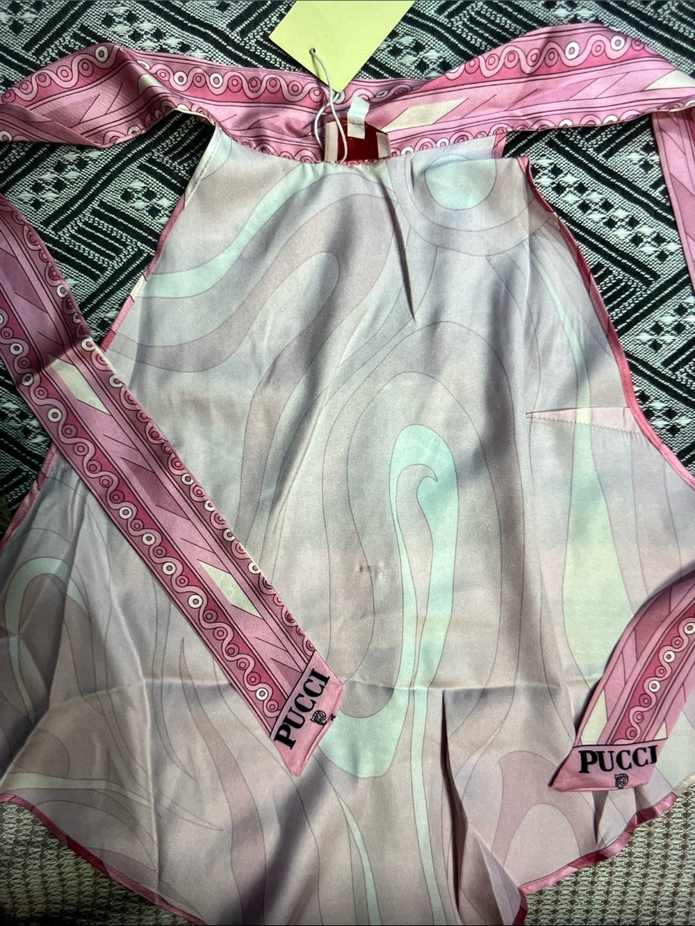 Emilio Pucci Pink & Cream Abstract Halter Tank - Picture 5 of 9